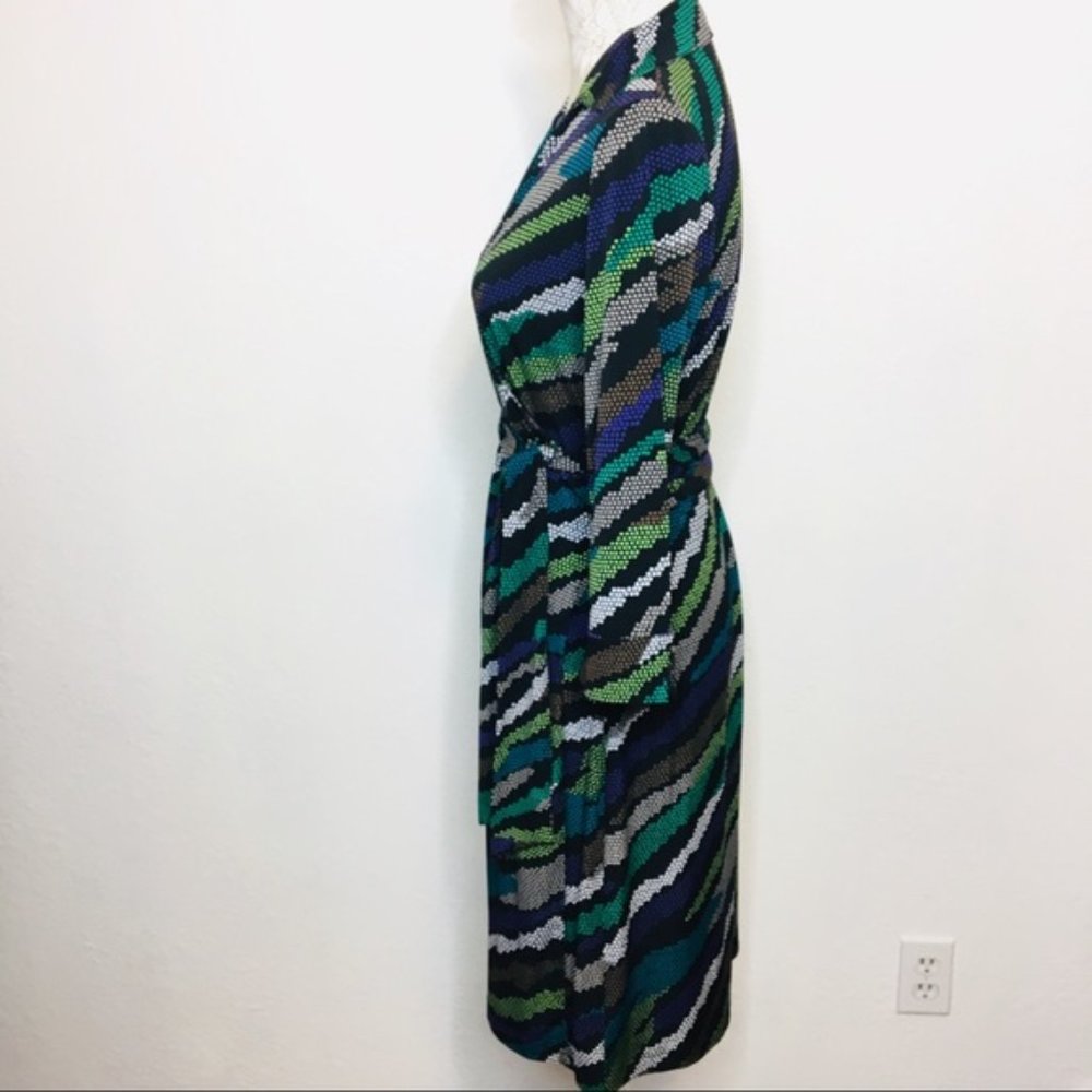 Ellen Tracy Medium Wrap Dress Multi Color d911 - Picture 3 of 8